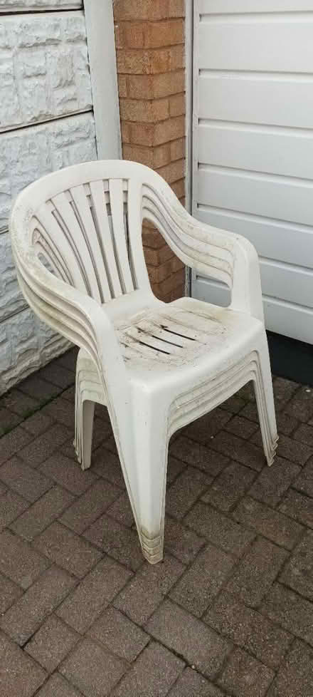 Photo of free Four plastic garden chairs (S20 Waterthorpe) #1