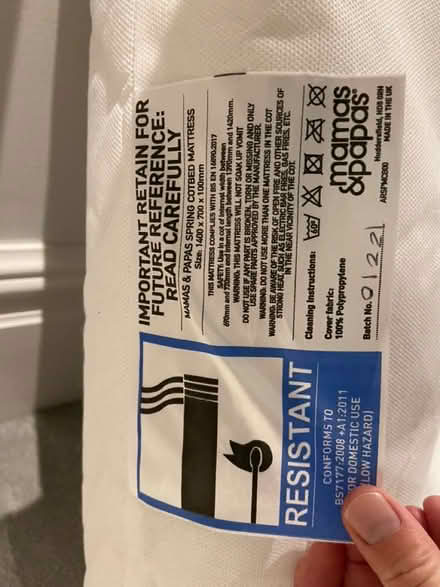 Photo of free Mattress for cotbed/toddler bed (Boxmoor, Hemel Hempstead) #3