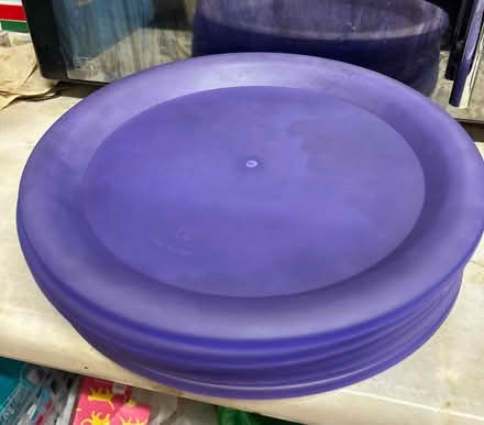 Photo of free A pile of purple plastic plates (Monks Hill CR2) #1