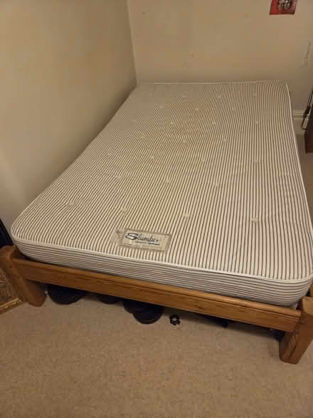 Photo of free 4 foot pine bed and mattress (Dulwich SE21) #1