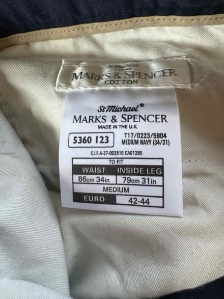 Photo of free Navy Mens trousers 34/31 (Wallington green SM6) #1