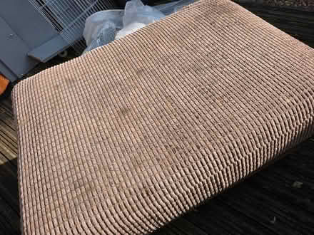 Photo of free Brown snuggle chair and pouffee (Woodseats Sheffield) #1