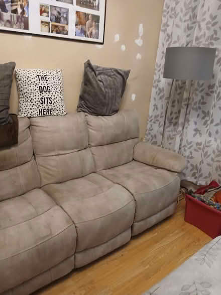Photo of free Velvet gray recliner sofa (Gillingham ME7) #2