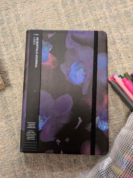 Photo of free Fancy used leather notebook and pens (Heaton) #2