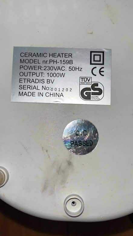 Photo of free Ceramic heater (Thatcham RG18) #1