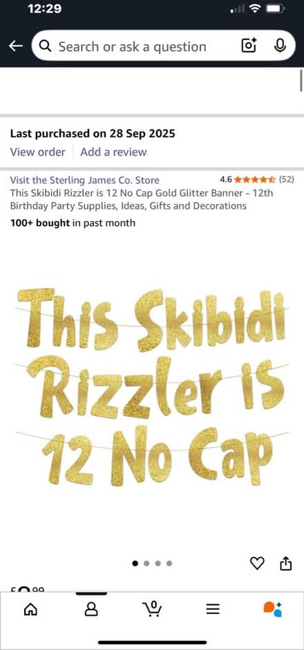 Photo of free 12 birthday ‘brain rot’ banner (Muswell Hill N10) #1