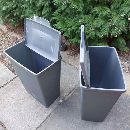 Photo of free 2 grey plastic bins (with lids) (Fords Farm RG31) #1