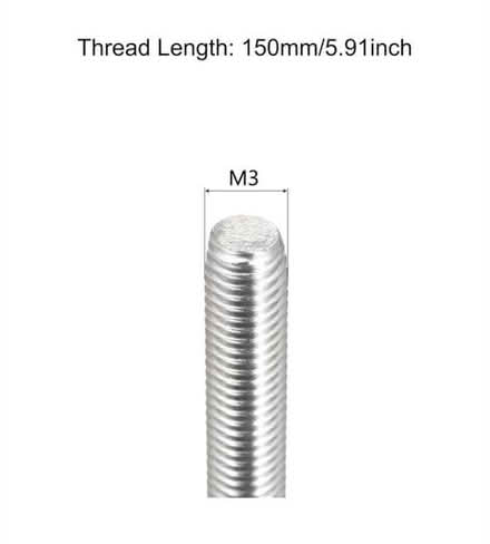 Photo of M3 Threaded Bolt 100mm minimum length (Gorse Hill M16) #1