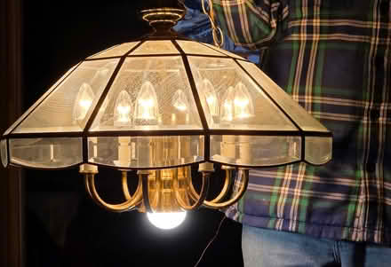 Photo of free brass & glass hanging lamp (south sunnyvale) #3