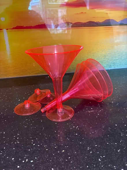 Photo of free 4 pink plastic cocktail glasses (Charlton OX12) #1