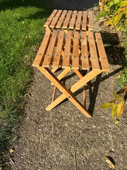 Photo of free Wooden folding tables/seats (Old Woking GU22) #1