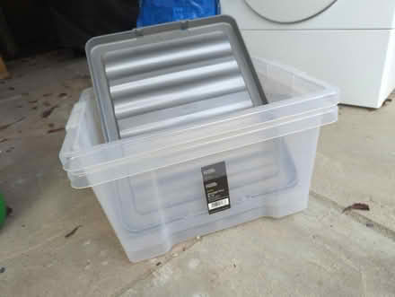 Photo of free 2 x 20l storage boxes and lids (CT1) #1