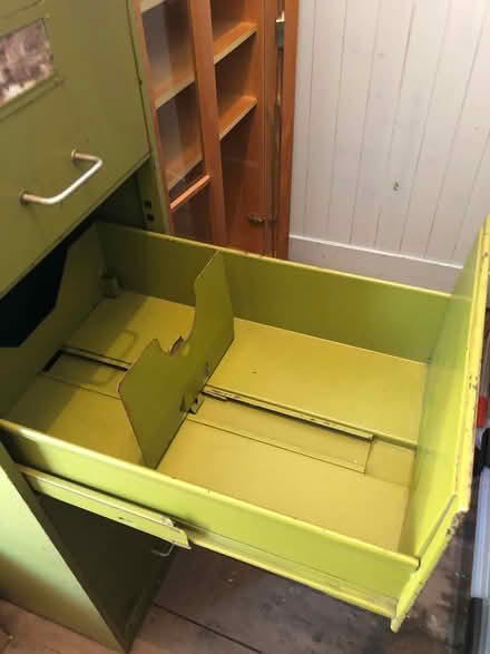Photo of free Battered old metal filing cabinet (Llangynidr) #2