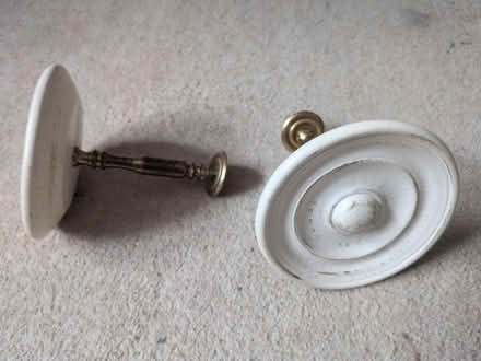 Photo of free Distressed cream curtain pole set (RG4) #2
