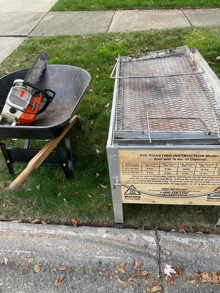 Photo of free Wheel barrow, chain saw, pig roast (Downers Grove - north) #1