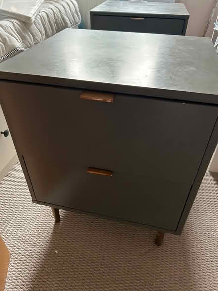 Photo of free 2 dark grey bedside cabinets (Heaton Mersey Stockport SK4) #1