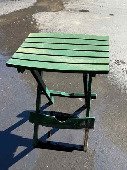 Photo of free Folding plastic outdoor end table (Wattles and Squirrel) #1