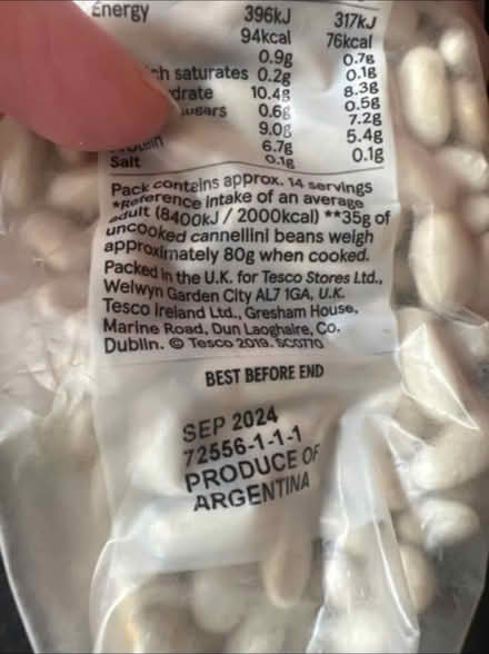 Photo of free Tesco Cannellini Beans (KT1 Kingston upon Thames) #1
