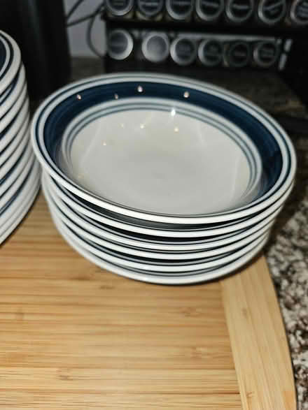 Photo of free Set of white dishes with blue rims (Camden parc) #2