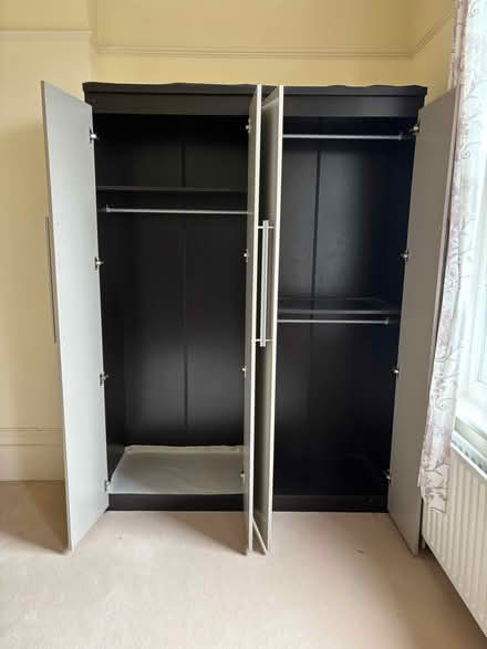 Photo of free Triple light grey gloss wardrobe with large silver handles (Eastbourne BN20) #2