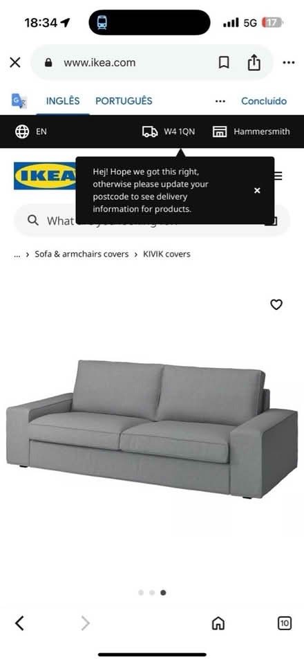 Photo of free Cover three-seat sofa (TW17) #1