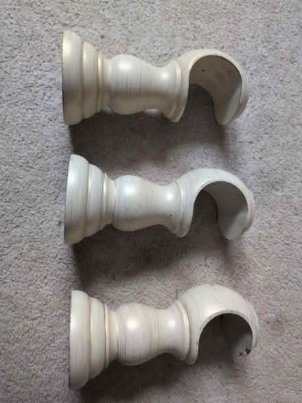 Photo of free Distressed cream curtain pole set (RG4) #1