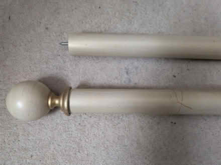 Photo of free Distressed cream curtain pole set (RG4) #3