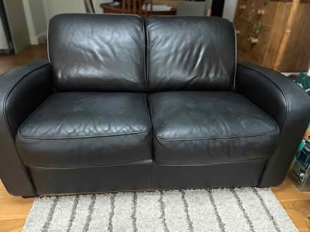 Photo of free Chocolate brown leather 2 seater sofa (Radbrook Green SY3) #1