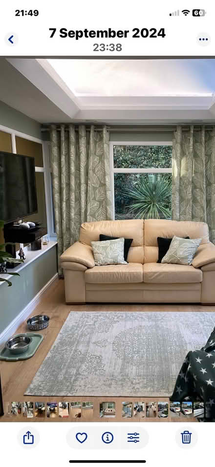 Photo of free Cream leather sofa (Bradford bd2) #1