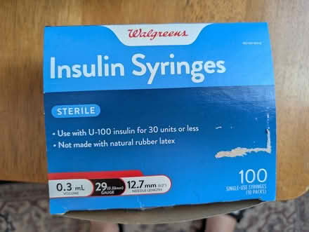 Photo of free U-100 insulin needles for pets (East Watertown) #1
