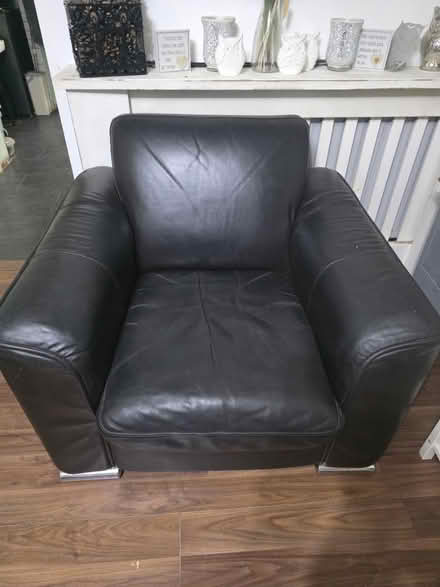Photo of free Black Leather armchair (Uxbridge UB10) #1
