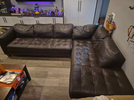 Photo of free L shaped leather couch (Irvine) #1