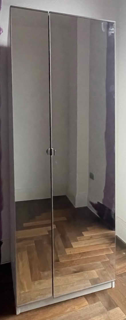 Photo of free ikea 2-door mirror wardrobe with hanging and drawer space (Central Liverpool L1) #1