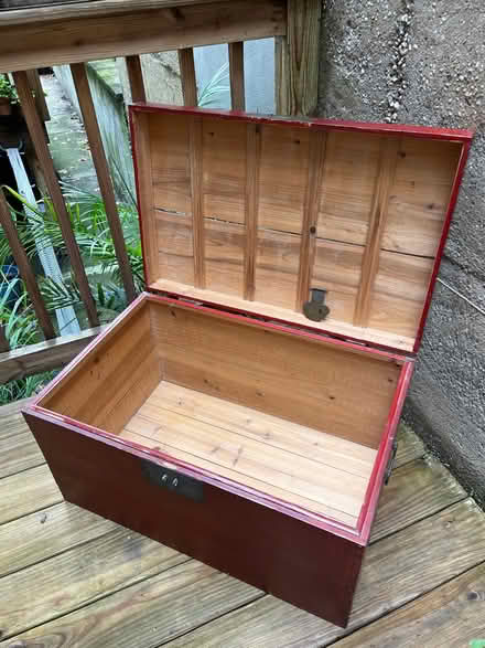 Photo of free Antique Red Wooden Trunk (Windsor Terrace: 17 St & 10 Av) #2
