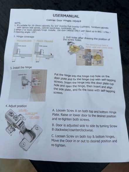 Photo of free Kitchen hinges (West horndon) #1