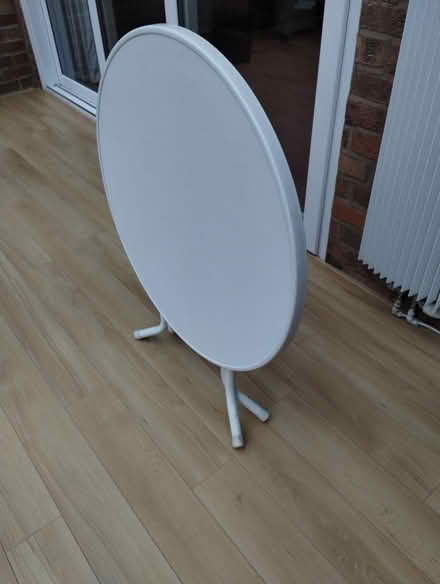Photo of free Folding round white outdoor table (B91 - Central Solihull) #1
