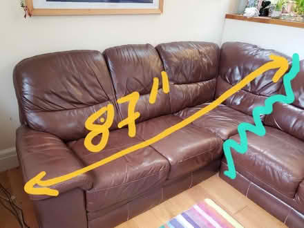 Photo of free Brown leather corner sofa (Dyke Road area BN1) #4