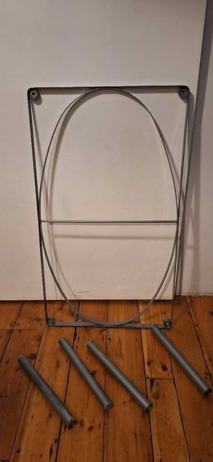 Photo of free Coffee table, metal base, glass top (Camberwell- SE5) #1