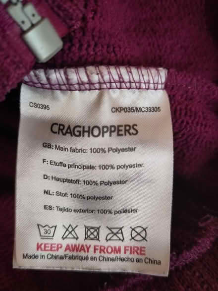 Photo of free Kid's burgundy Craghoppers fleece (L1 Liverpool City Centre) #2