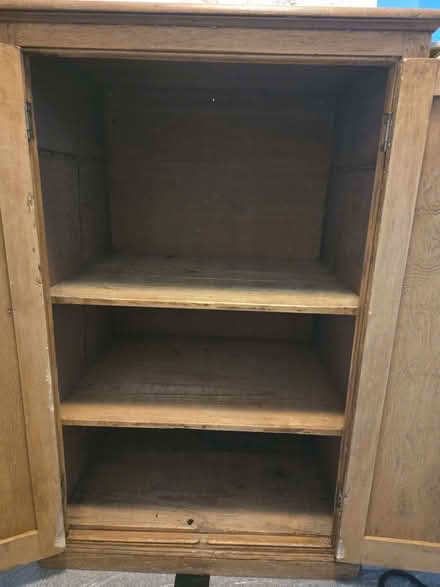 Photo of free nice wooden cupboard with shelves -vintage (Rochester ME1) #3
