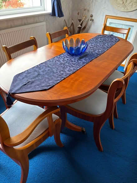 Photo of free Wooden table & 6 chairs teak (Talbot Woods BH4) #4