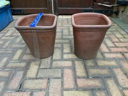 Photo of free 2 x Large earthenware plant pots (Stanway CO3) #1