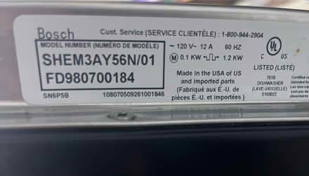 Photo of free Bosch dishwasher - Error Code E24 (Greenbelt, MD 20770) #4