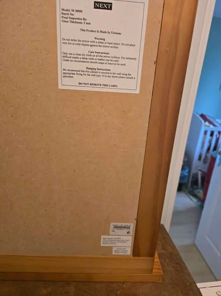 Photo of free chrismas pressie lot 9 - next at home wooden framed mirror (Rochester ME1) #3