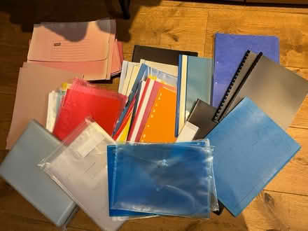 Photo of free Stationery, folders, plastic covers (Hitchin Herts) #1