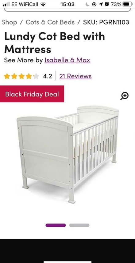 Photo of free Wayfair Cot Bed (Kentish Town NW5) #1