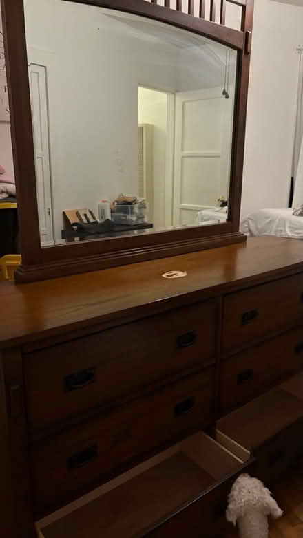 Photo of free Queen bed frame w/6 drawer dresser (Northridge) #3