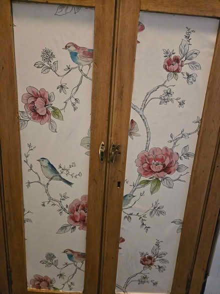 Photo of free nice wooden cupboard with shelves -vintage (Rochester ME1) #1