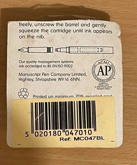 Photo of free Fountain Pen Ink Cartridges (Taunton TA1) #2