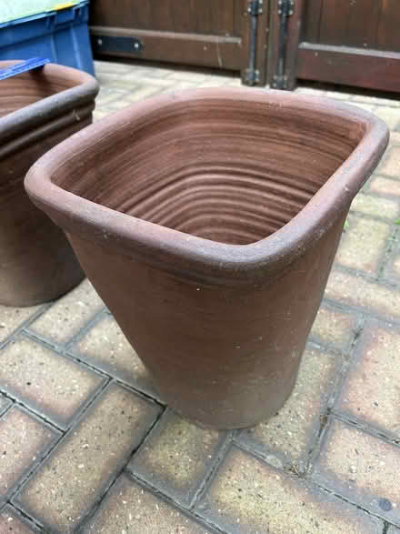 Photo of free 2 x Large earthenware plant pots (Stanway CO3) #4